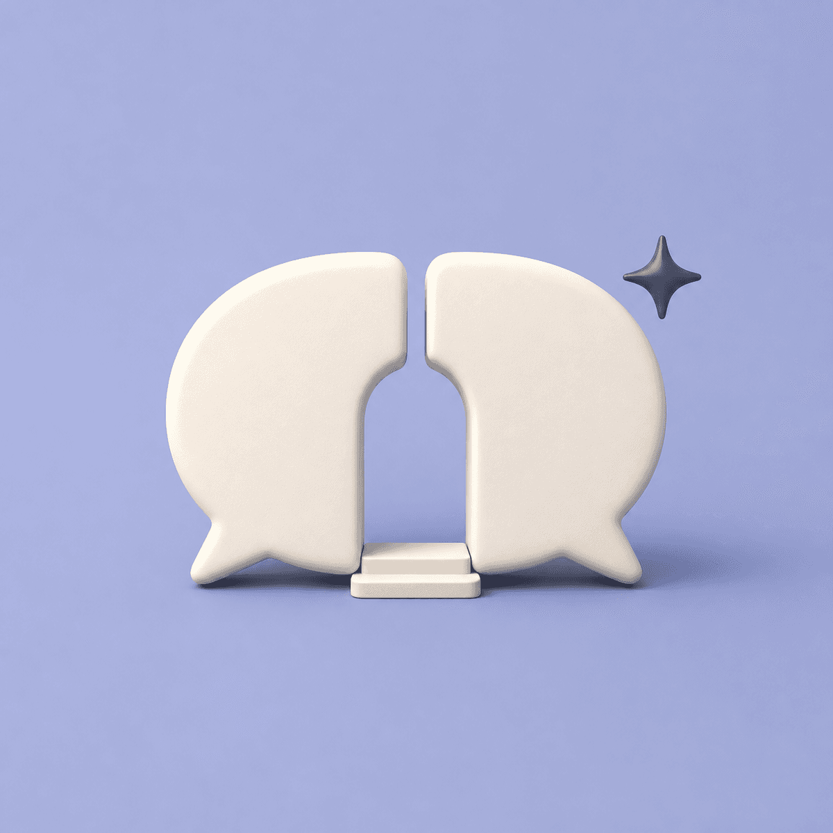 Pango Neuro blog thumbnail showing two separate 3D chat bubbles to illustrate splitting ad tasks into separate chats