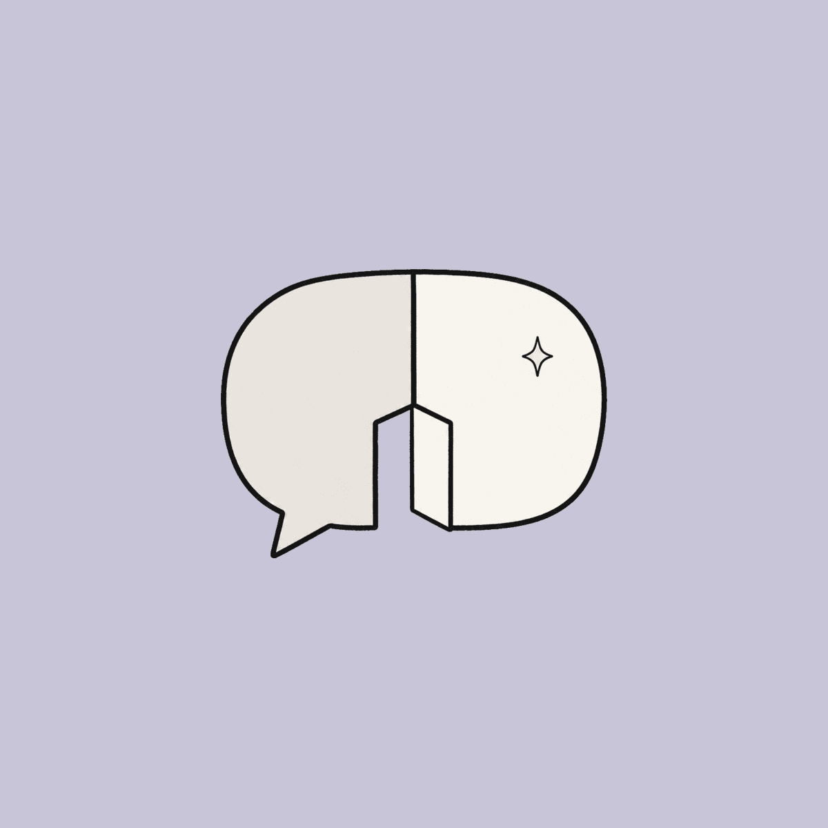 두 방으로 갈라진 손그림 말풍선으로 새 광고 업무 세션 분리를 표현한 Pango Neuro 블로그 썸네일
