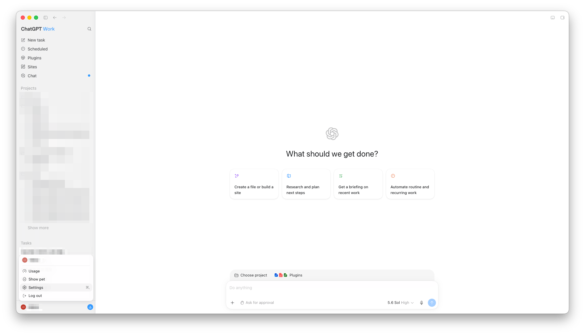 Open Settings