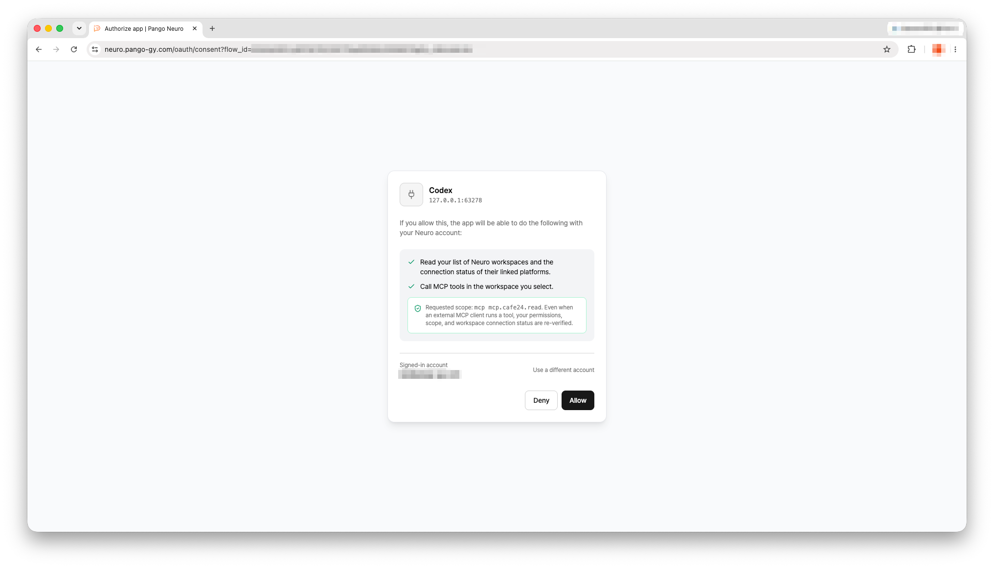 Sign in and approve in the browser