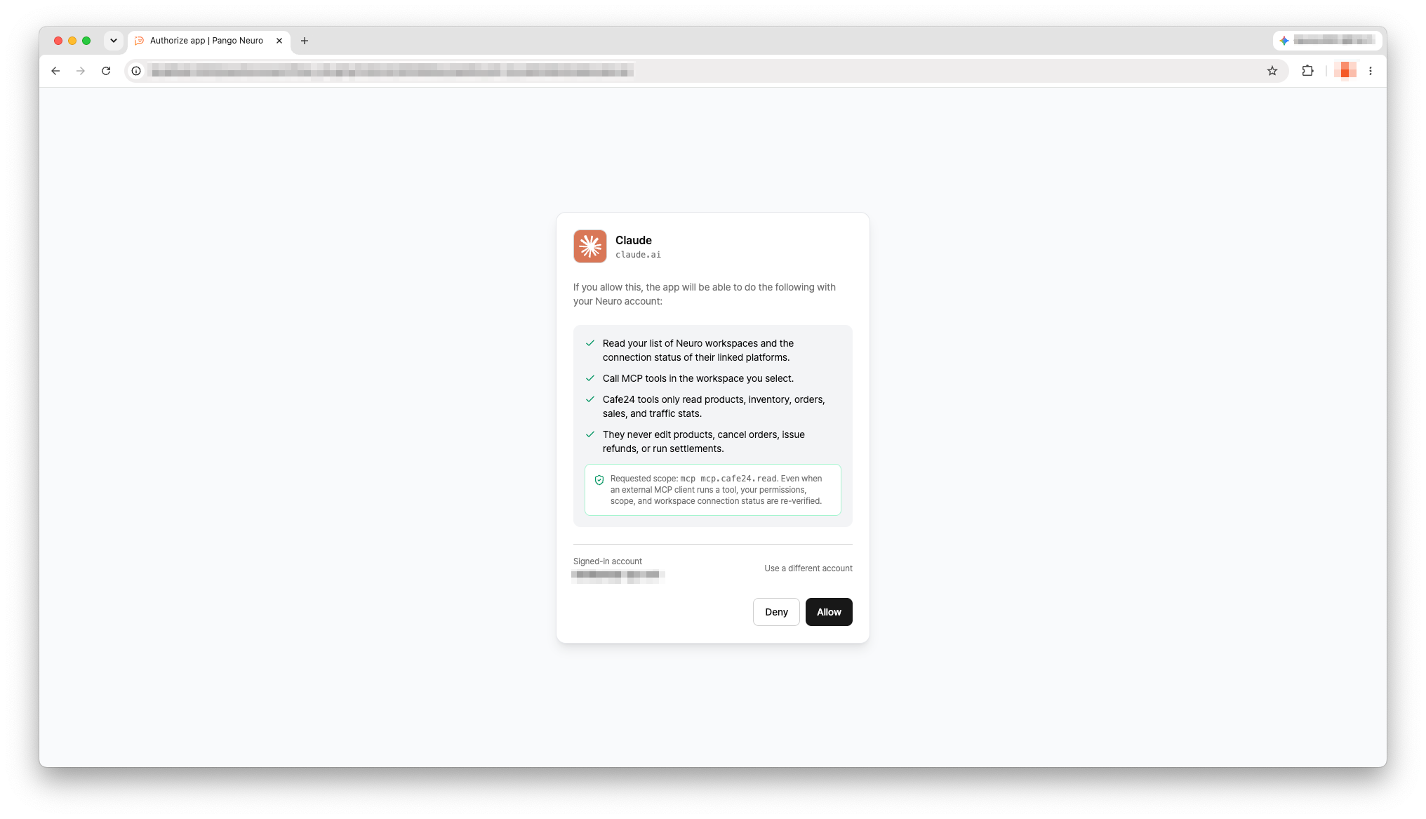 Sign in and approve in the browser